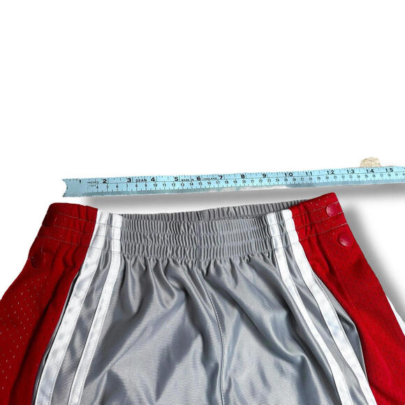 CCM Vintage Hockey Warm-Up Pants Snap Button Tearaway Gray Red L Y2K Streetwear - Picture 7 of 9